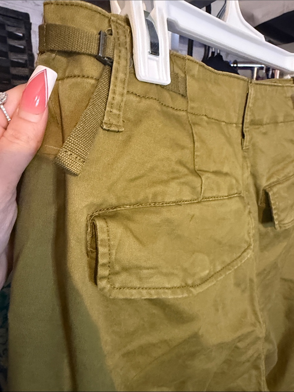 Women’s Olive Green Cargo Pants - Picture 4 of 7